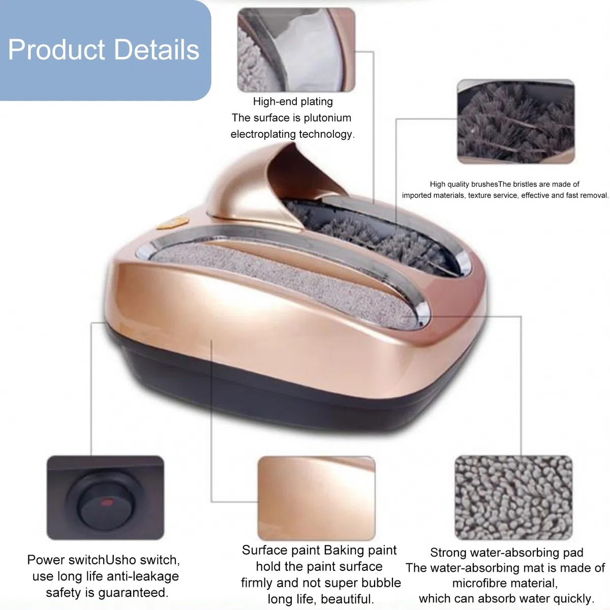 Máquina automática de cepillado de zapatos, brillo de zapatos de inducción, para limpieza sin polvo de hotel, taller