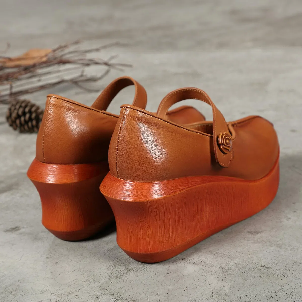 Zapatos Mary Jane Cuero Mujer Casual cuña | viajes de vacaciones, paseos campestres, ocasiones de compras, conjuntos diarios, forma de punta clásica