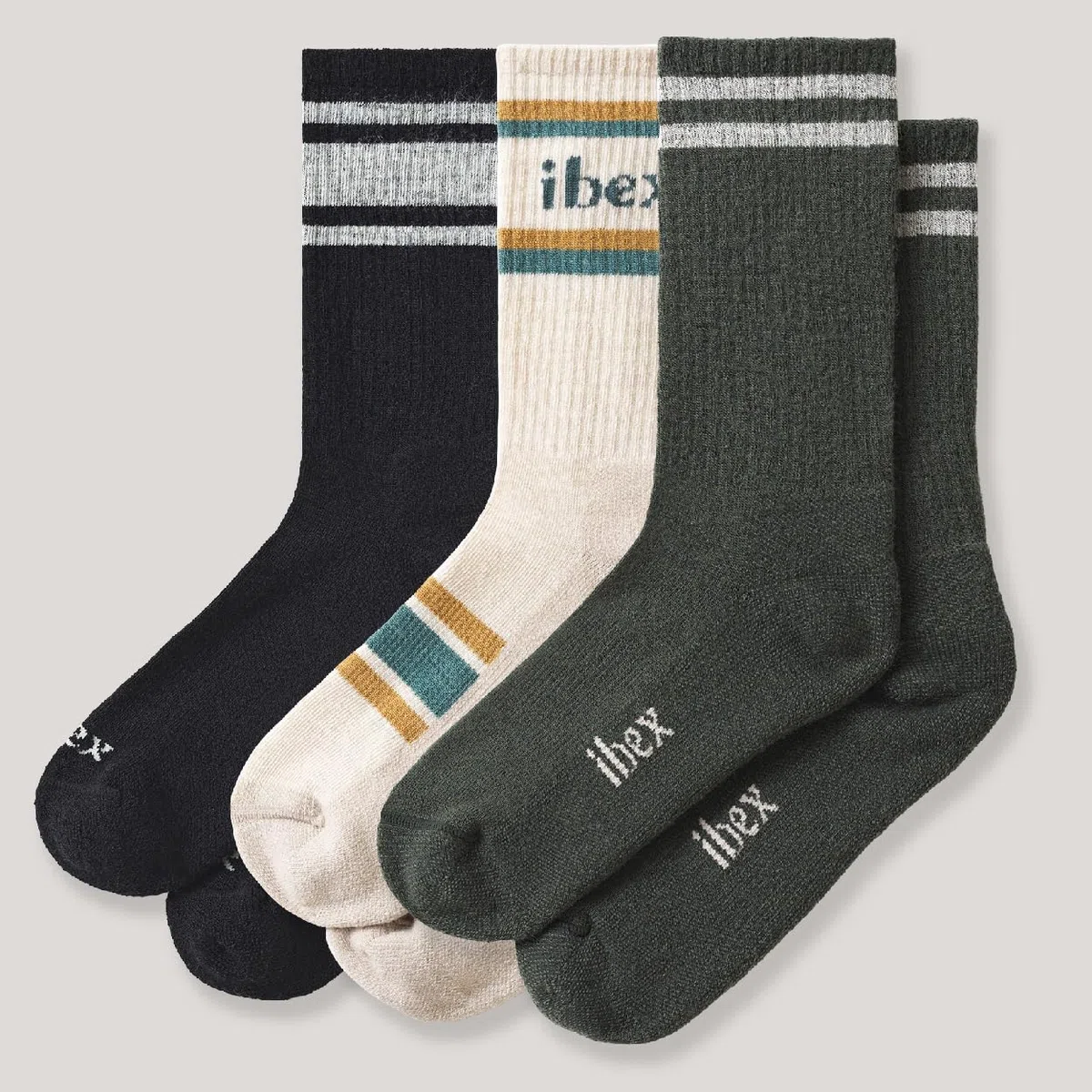 IBEX Calcetines ligeros unisex de lana merino para senderismo, calcetines transpirables con soporte de arco y talón y puntera reforzados