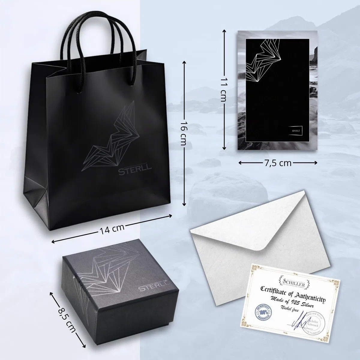 Cadena para hombre de plata 925 maciza con colgante de cruz de plata 'Infinity AWAITS US' – Ideal como regalo para marido o amigo – Incluye caja ecológica