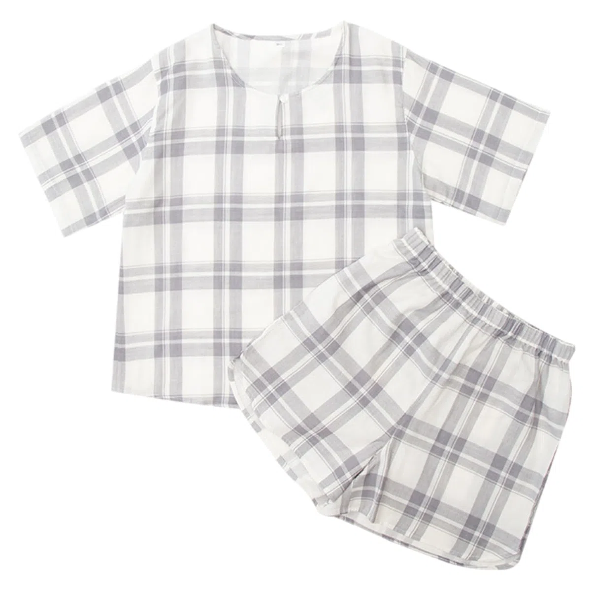 Cómodos Pijamas de 2 Piezas para Mujer, Conjuntos de Pijama con Mangas Cortas y Pantalones Cortos, Conjuntos de Ropa de Estar por casa de algodón