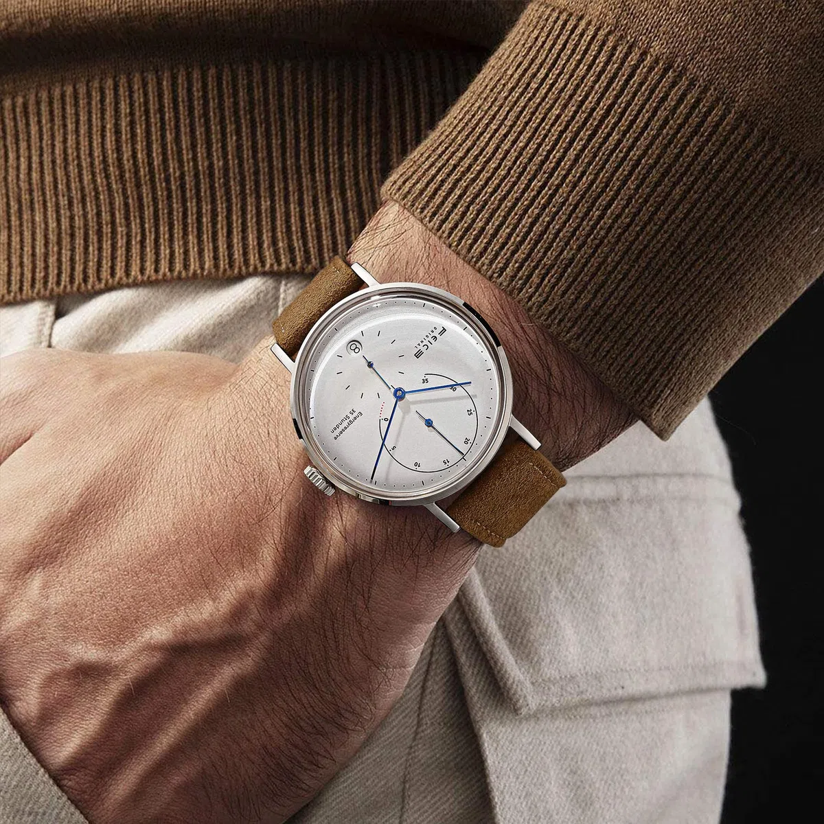 FEICE Reloj Automático para Hombre Reloj Bauhaus Reloj Mecánico Acero Inoxidable Espejo Arqueado Reloj Analógico de Moda Unisex