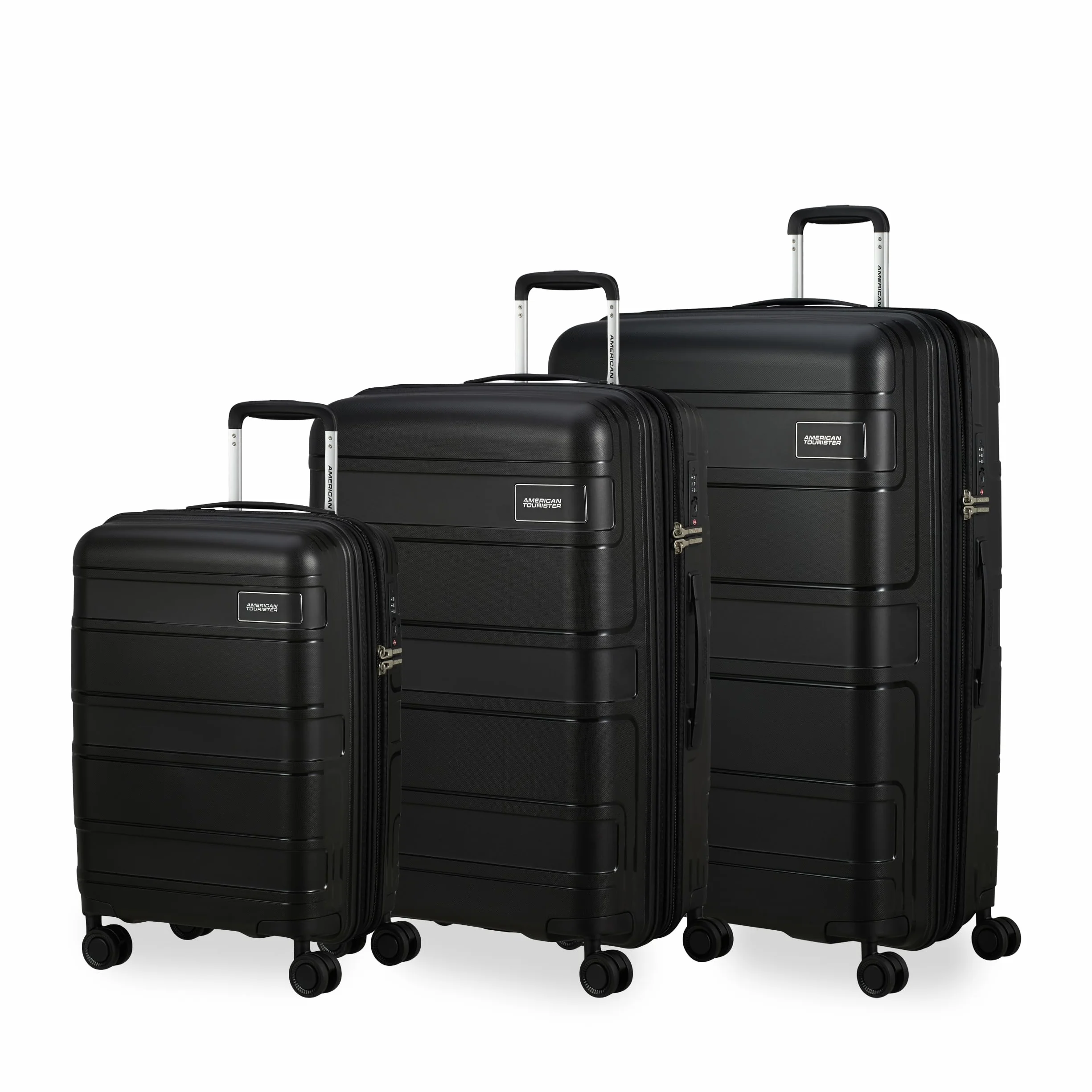 American Tourister Skymax - Set 3 Piezas de Maleta, Negro (bajo Negro)