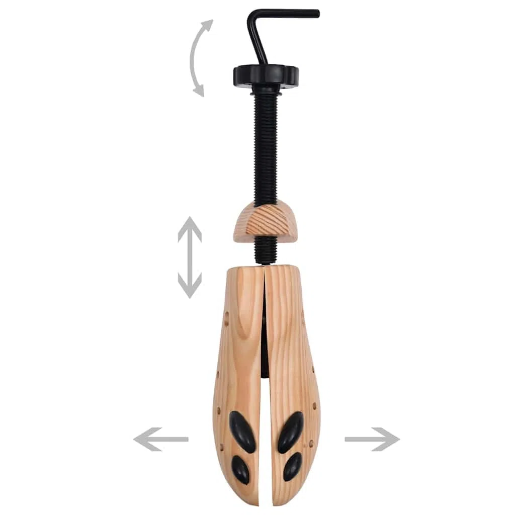 Horma para zapatos de tamaño 36-40 de madera maciza de pino para el cuidado del calzado, expansor bidireccional contra arrugas, ajustable con botón, soporte para botas y zapatos