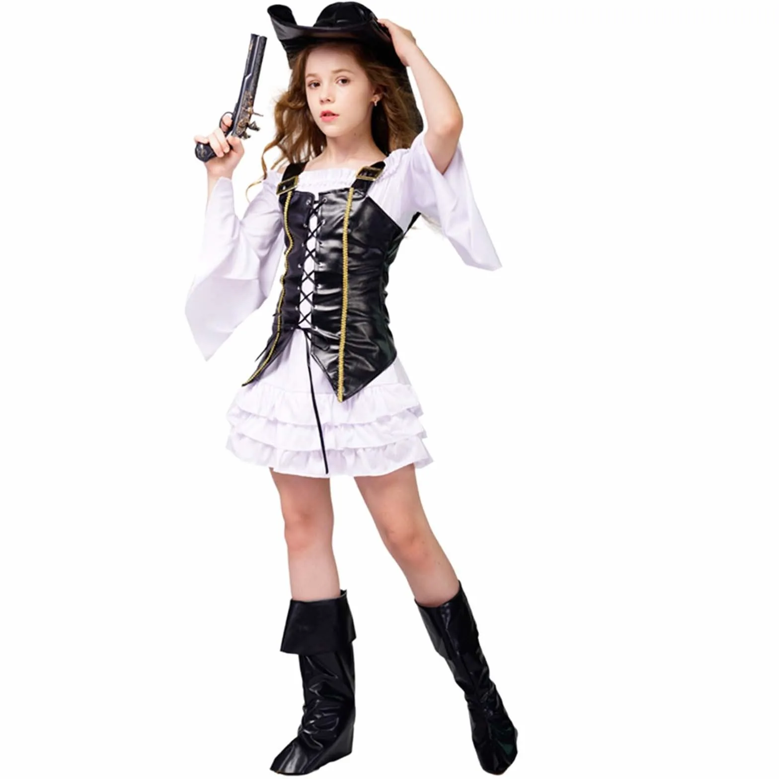 Genérico Disfraz Infantil para Niñas Atuendo Halloween Cosplay Conjunto Disfraces Infantil Camiseta Estampada Pantalón Corto