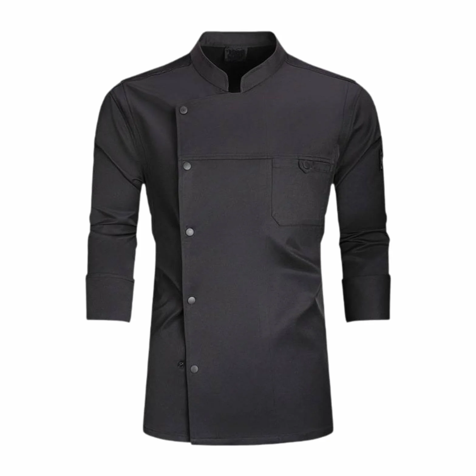 Qianly Chaqueta de Chef Unisex Uniforme de Cocina Profesional con Bolsillos y Botones Tela Transpirable Apta para Restaurantes Hoteles Panaderías O Clases