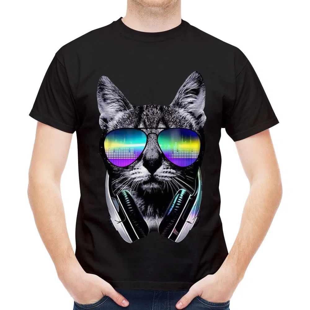 Camiseta clásica para hombre, camiseta de manga corta con gráficos, color blanco fresco, camiseta casual de primera calidad