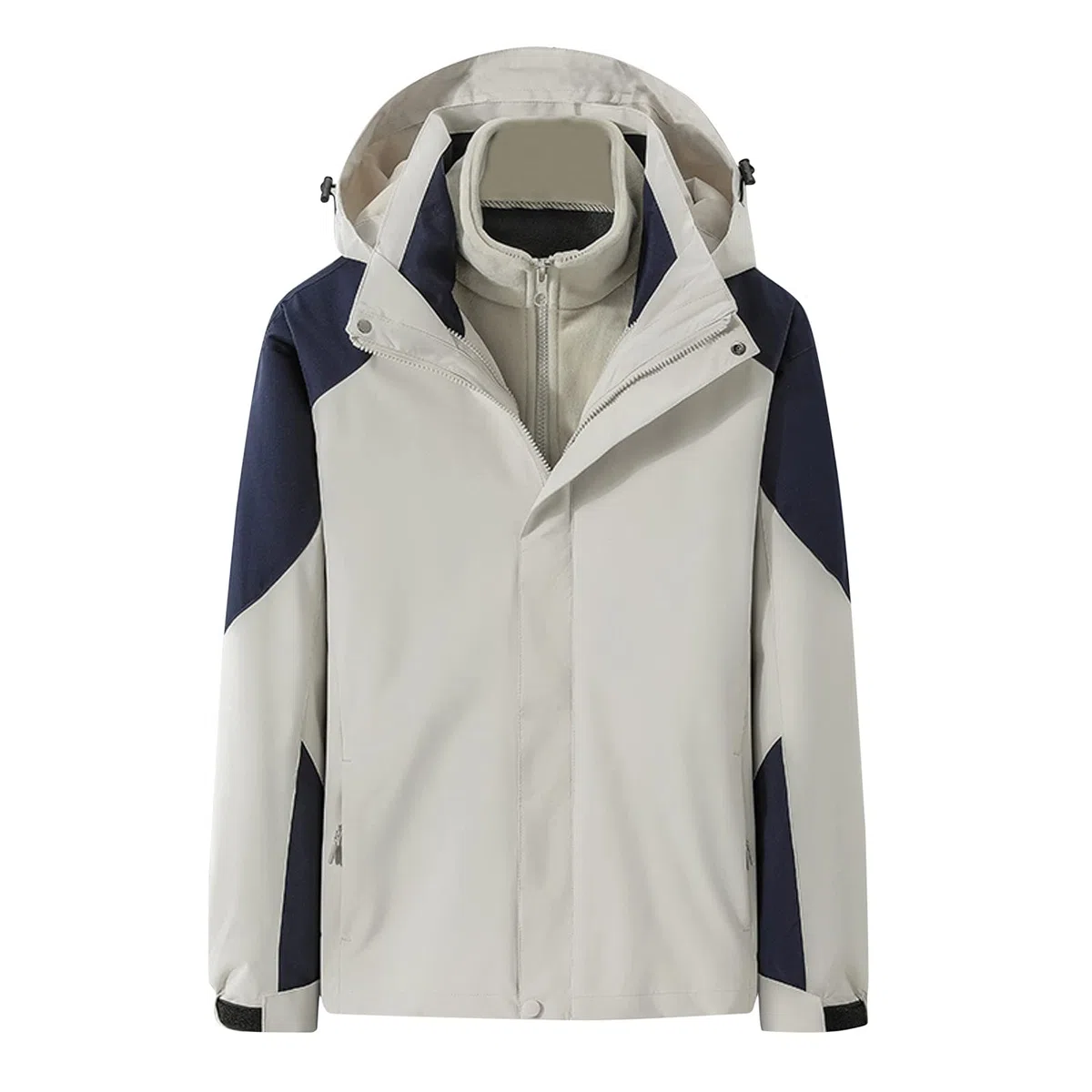 Chaqueta de lluvia para hombre, impermeable, cortavientos, compacta, plegable, ligera, chaqueta de ocio, cortavientos resistente, ideal para ciclismo y senderismo, Blanco, XXXL