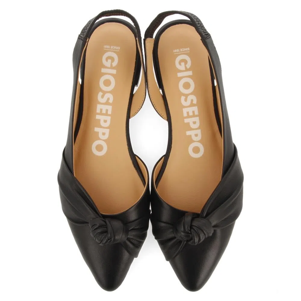 GIOSEPPO Bailarinas DESTALONADAS DE Piel Color Negro con Detalle DE Nudo para Mujer IBALLE