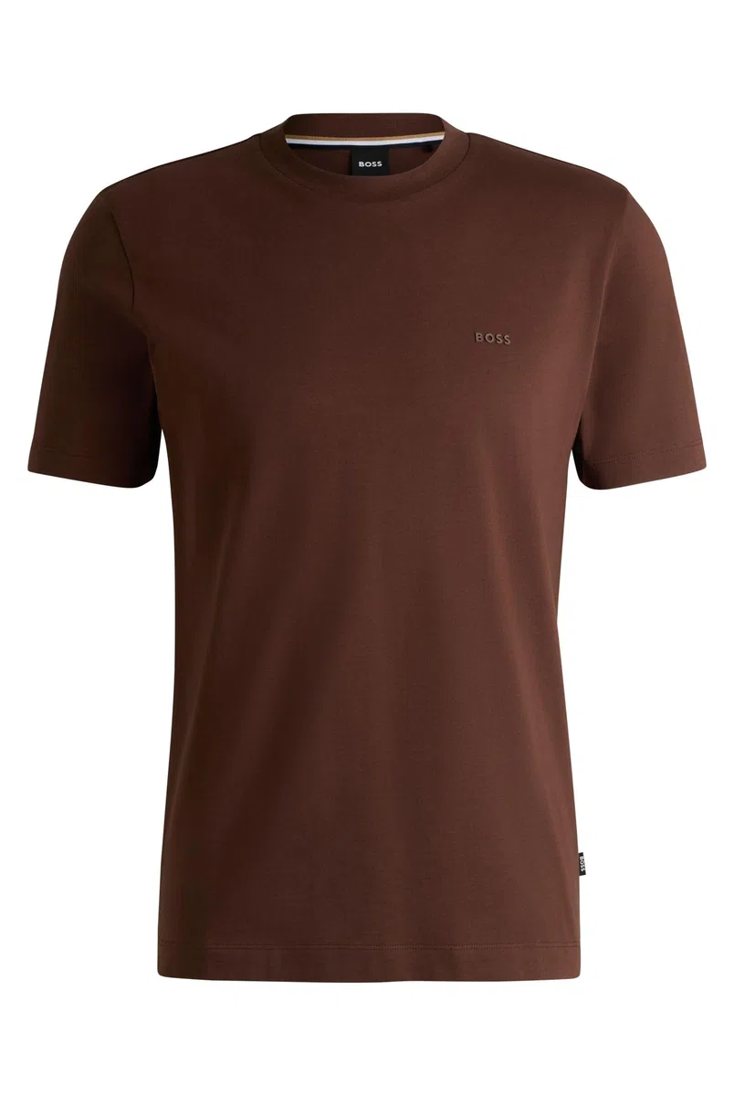 BOSS Hombres Thompson 01 Camiseta de Jersey de Algodón con Logo Impreso en Goma