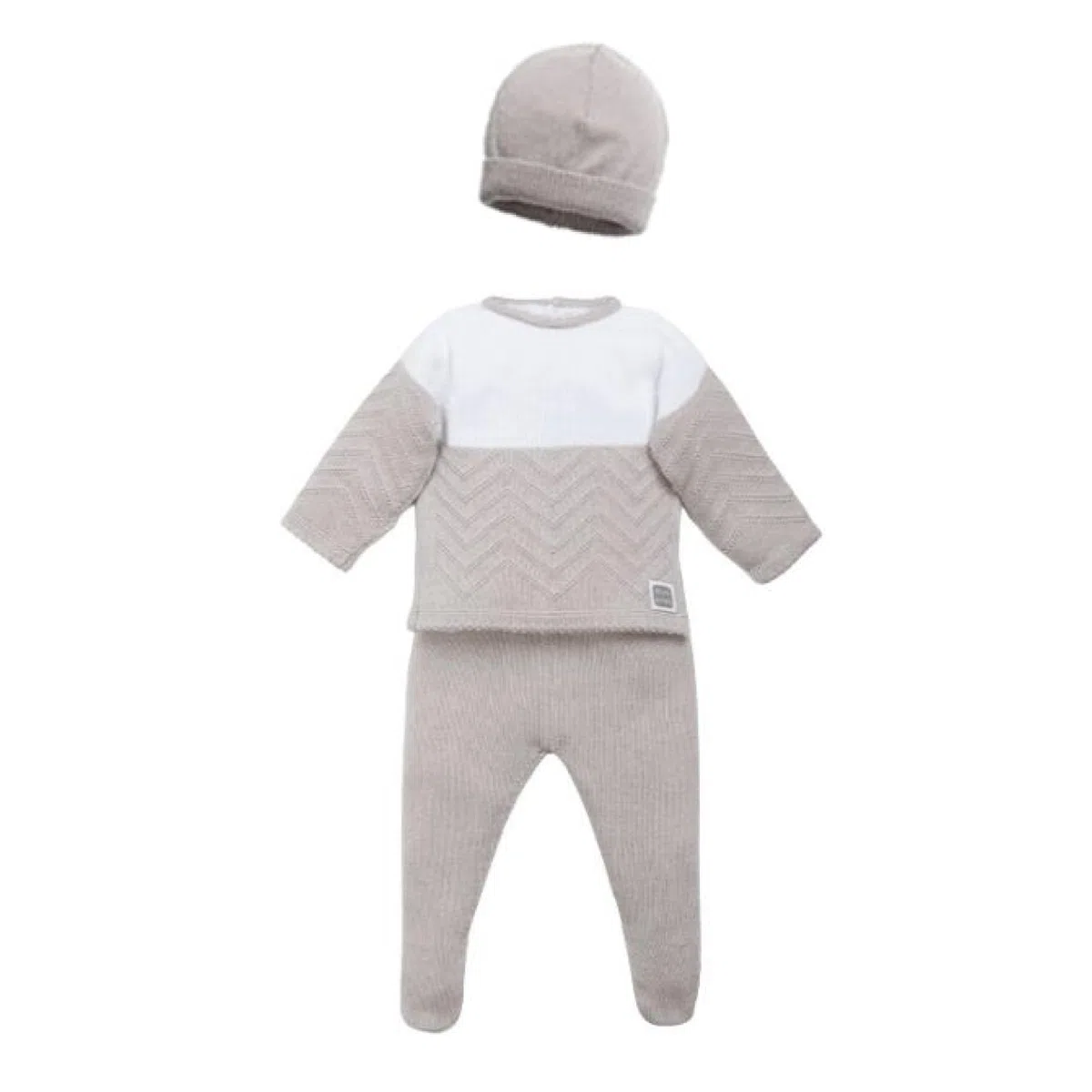 MINUTUS Conjunto Bebé Alfa con Gorro, Primera Puesta, Ropa Recién Nacido, Jersey y Polaina 100% Algodón, 3 Piezas