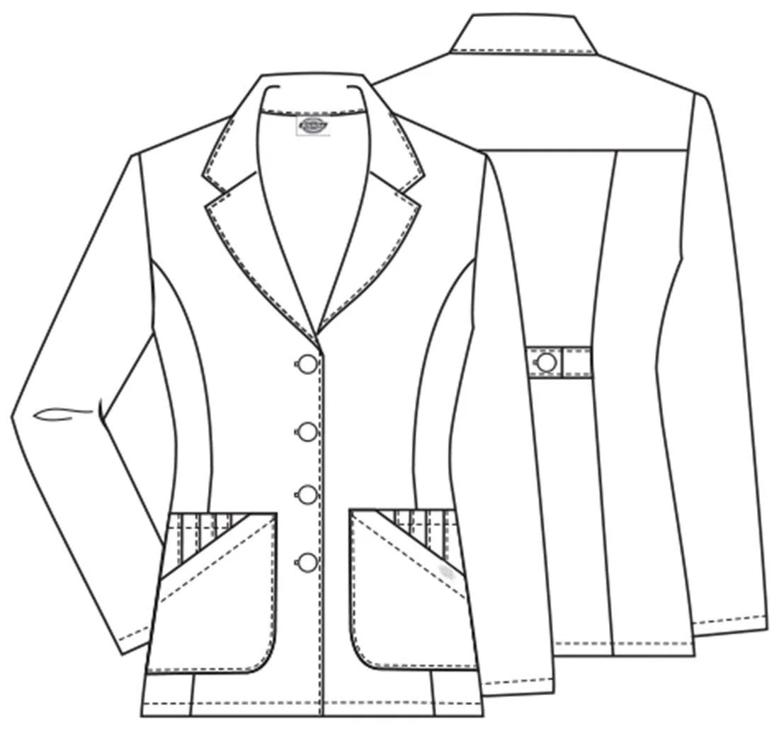 Dickies Women's 29 Inch Notched Collar Lab Coat, White, X-Large