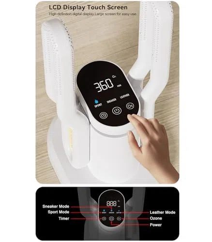Secador de zapatos y botas con temperatura y temporizador ajustables, secado rápido con tubos extraíbles para calzado y accesorios