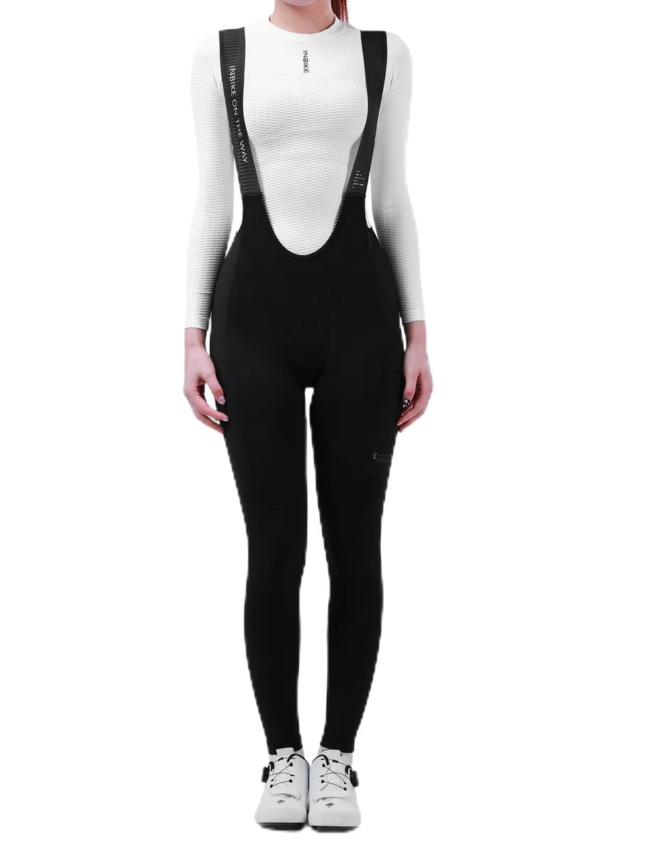 INBIKE Culotte Ciclismo Largo para Mujer Invierno Acolchado 3D MTB Pantalones Bicicleta Montaña Transpirable de Forro Polar