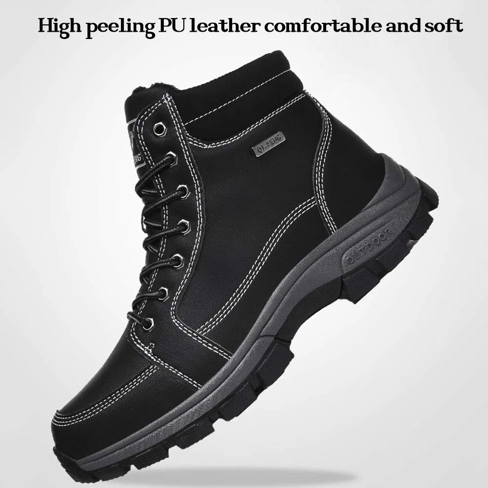 Paño Grueso Y Suave De Alta Tapa De La Nieve Botas, Nueva Manera Simple Y Zapatos Deportivos Al Aire Libre En Invierno, Zapatos De Algodón Antideslizante Para Senderismo Y Senderismo,Brown b,47