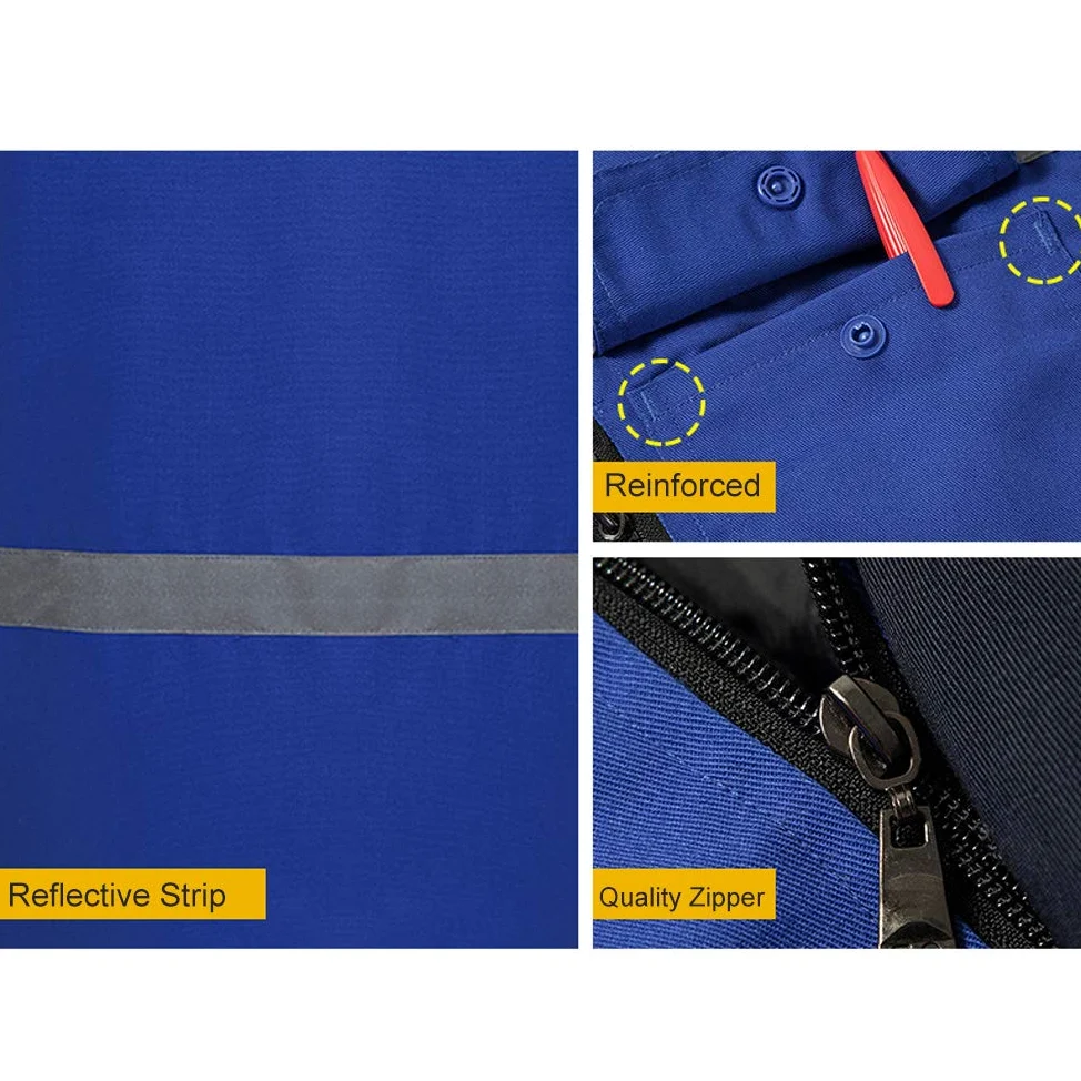 Chaqueta de trabajo de seguridad de algodón, abrigo de trabajo impermeable al aire libre de alta visibilidad, abrigo de trabajo al aire libre para construcción, conducción, obras en carretera