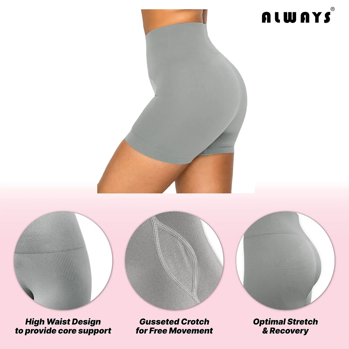 Always Leggings Casuales Suaves para Mujer, sólidos y Estampados, elásticos, cómodos, Piel de melocotón, Pantalones de Yoga