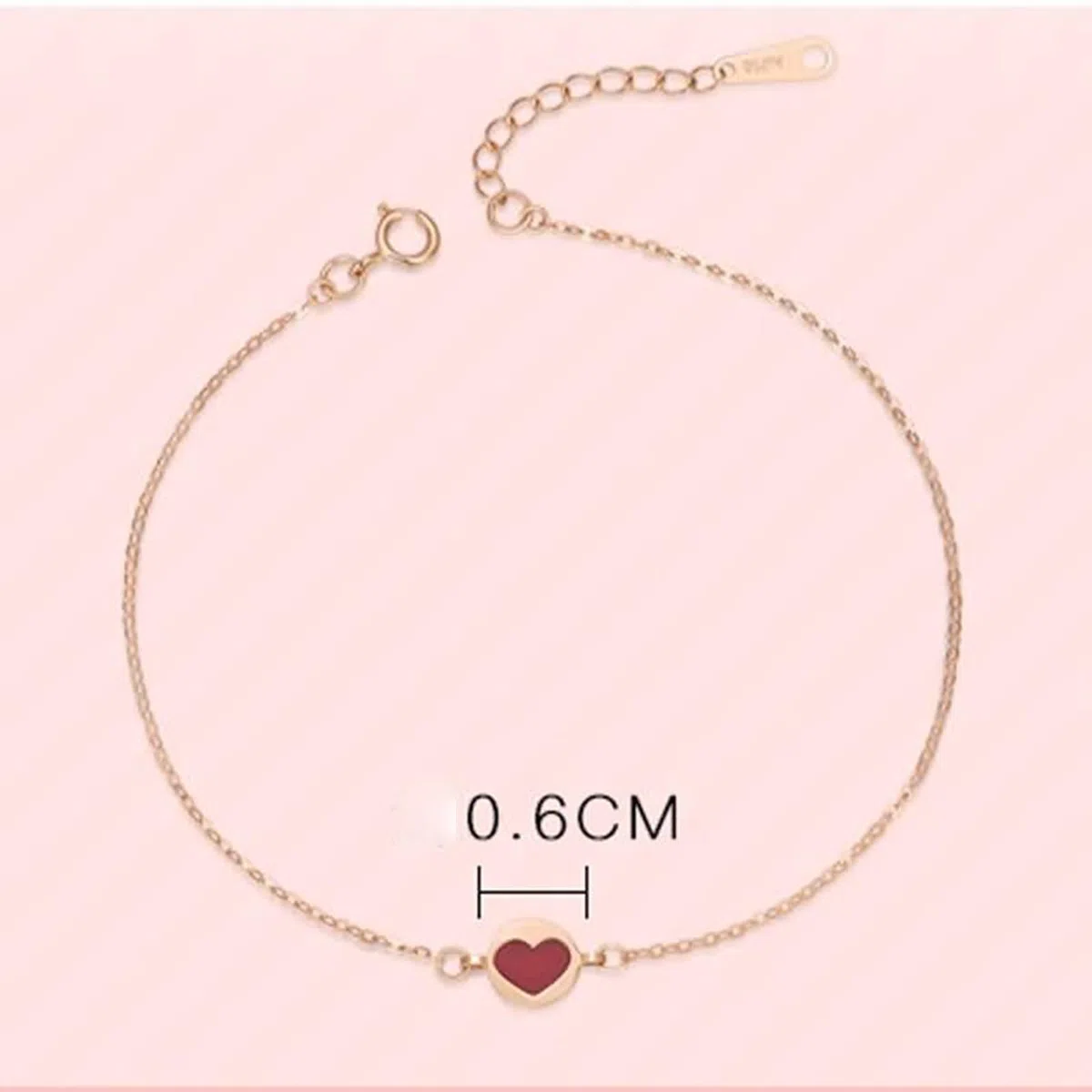 Pulsera con Dije de corazón para Mujer en Oro Rosa de 18 Quilates