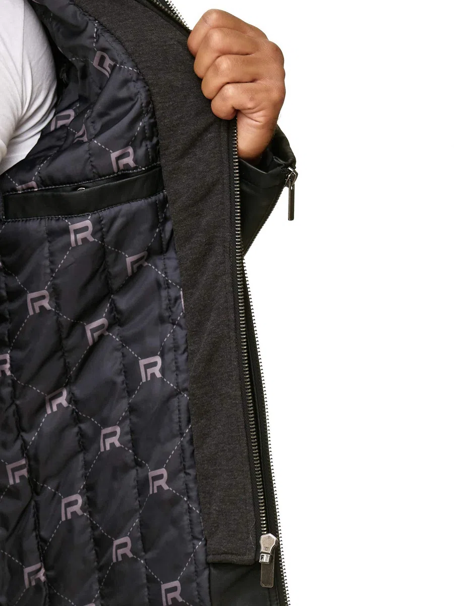 RED BRIDGE Chaqueta de cuero sintético para hombre con capucha