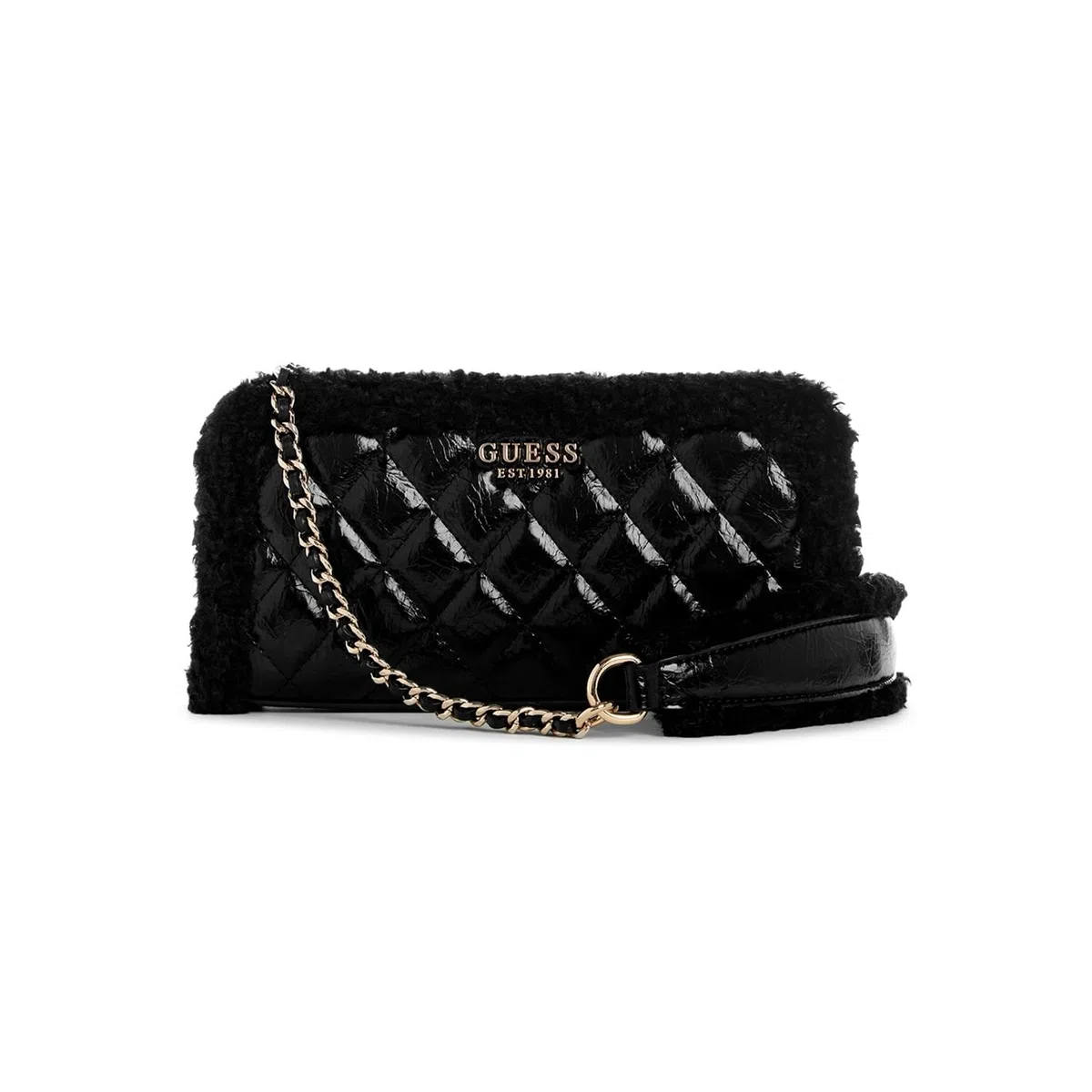 GUESS Cristi - Bandolera cruzada con cremallera superior para mujer, color negro, talla única