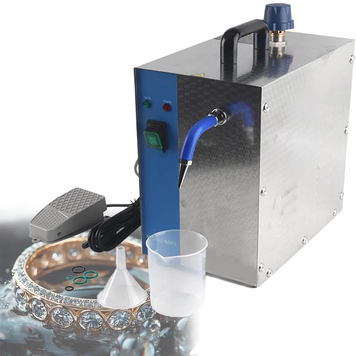 Limpiador a Vapor para Joyas Arandela del Gemas Máquina del Limpieza a Vapor Limpiador de Joyas a Vapor Acero Inoxidable para Limpiar Plata,Oro,Gemas,Diamantes 2L