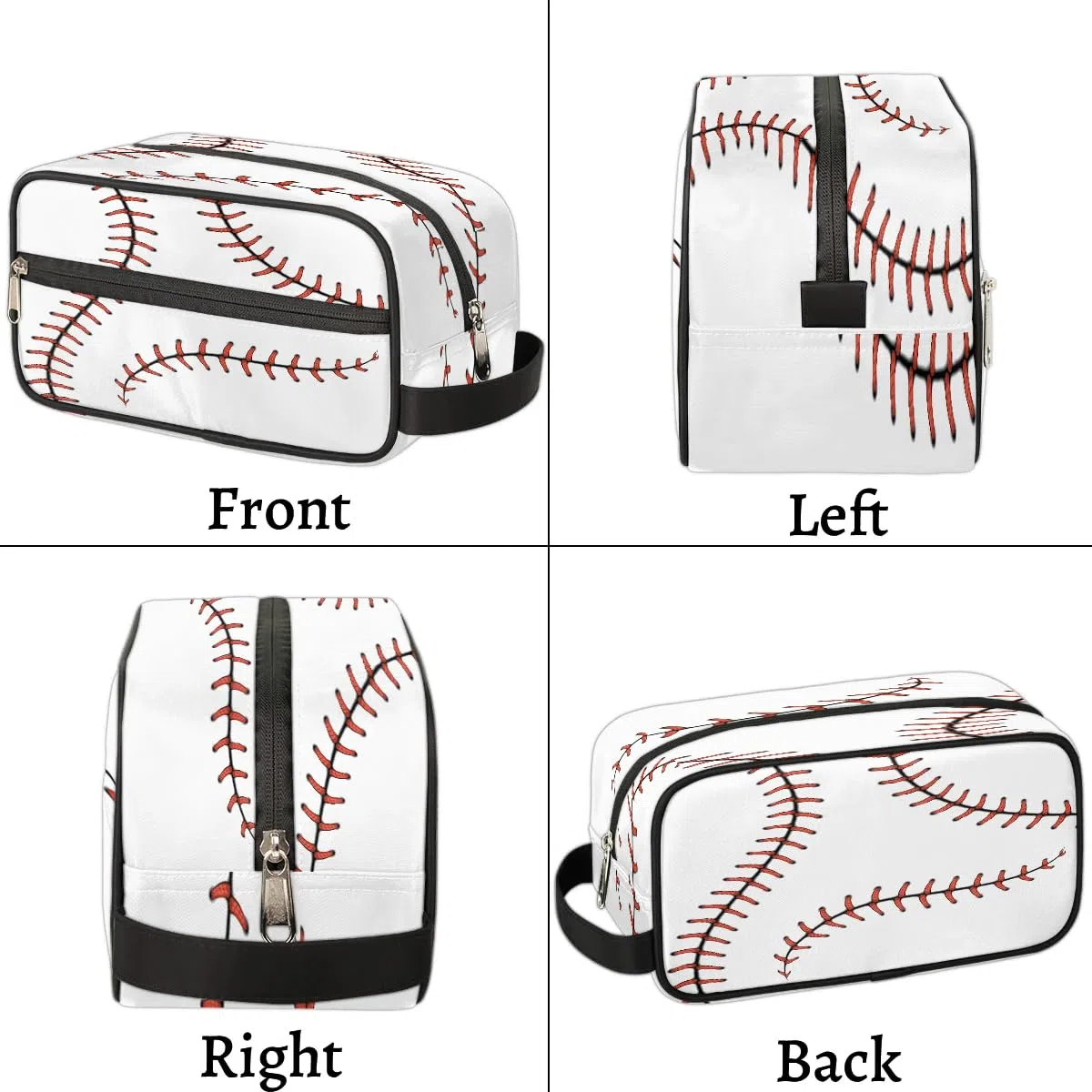 Neceser de viaje para niños, impermeable, para colgar, bolsa de lavado con gran capacidad para viajes, deportes, ducha, blanco (White Baseball), Béisbol blanco