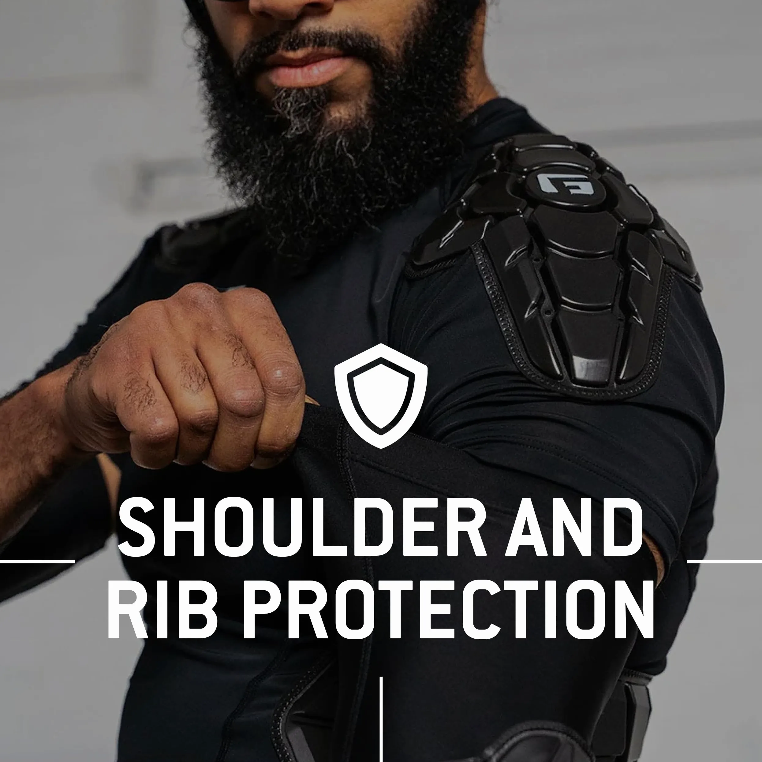 G-Form Pro-X3 Camisa de Manga Corta, Negro, Hombre X-Grande | con Camiseta Interior de para Protección, Camiseta de Compresión Acolchada para Ciclismo, Motociclismo