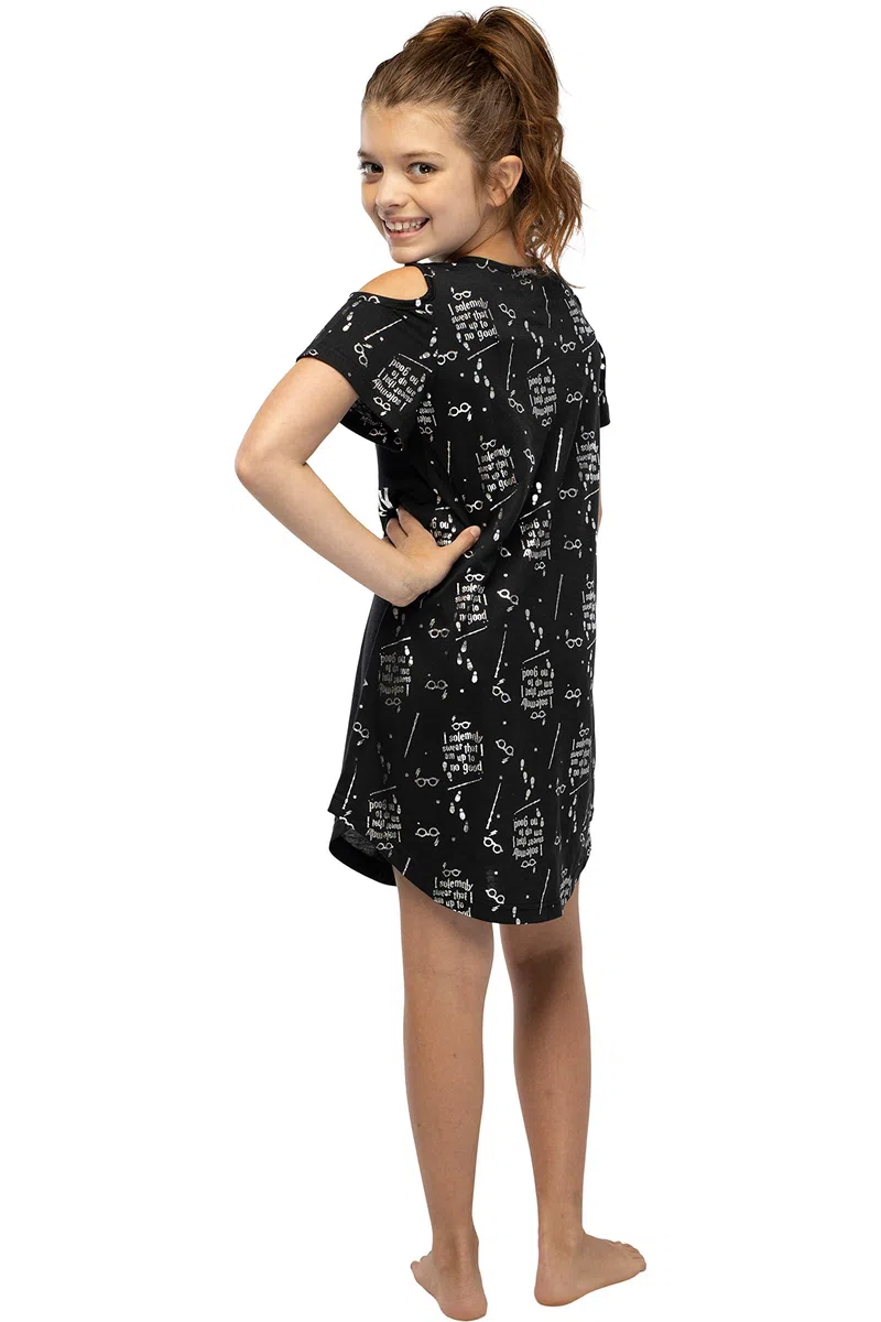Intimo - Camisón de Harry Potter I Solemnly Swear con hombros recortados para niñas grandes