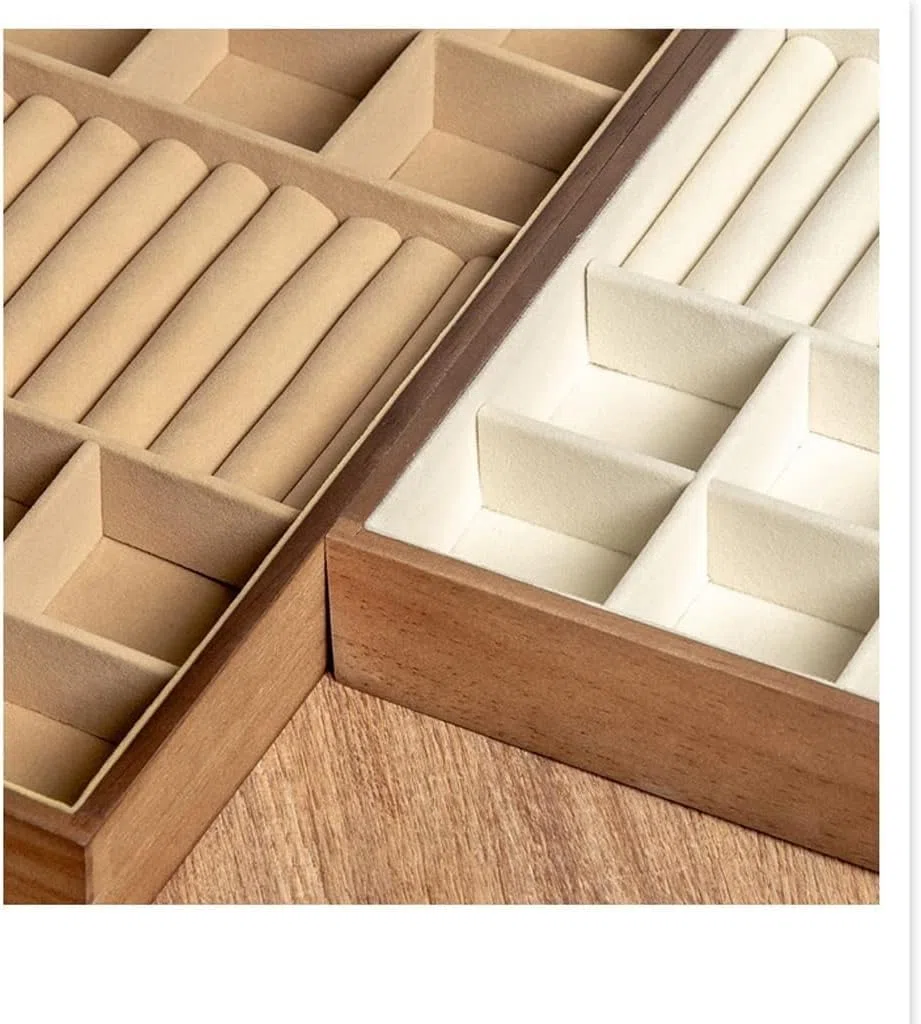 Caja de almacenamiento multicapa de madera, diseño elegante y compacto para el hogar y la oficina, ideal para accesorios de escritorio, manualidades, objetos pequeños y gestión de desorden