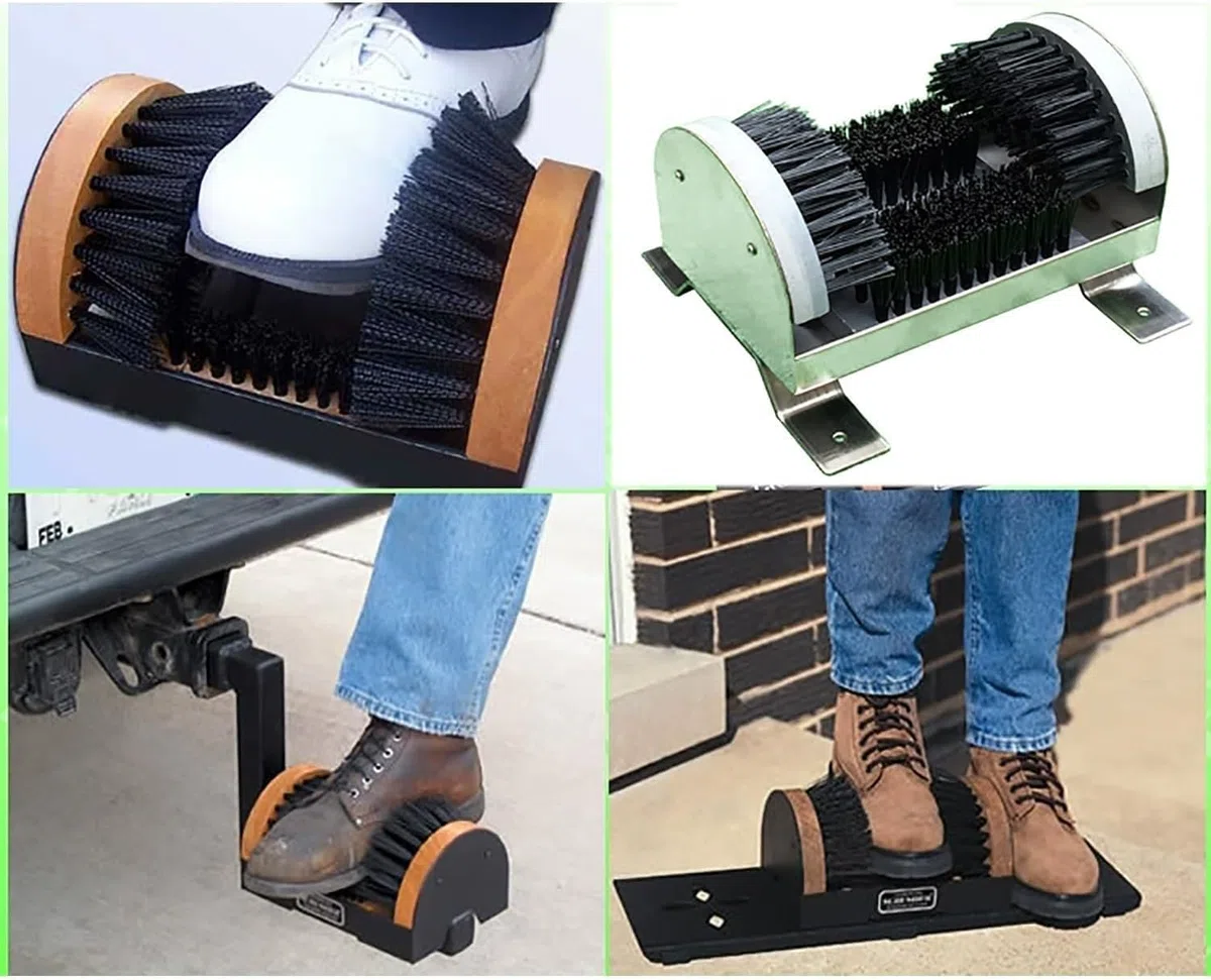 Cepillo rascador de botas y zapatos, limpiador de barro de acero inoxidable para eliminar el polvo y la nieve de las suelas, uso en interiores y exteriores