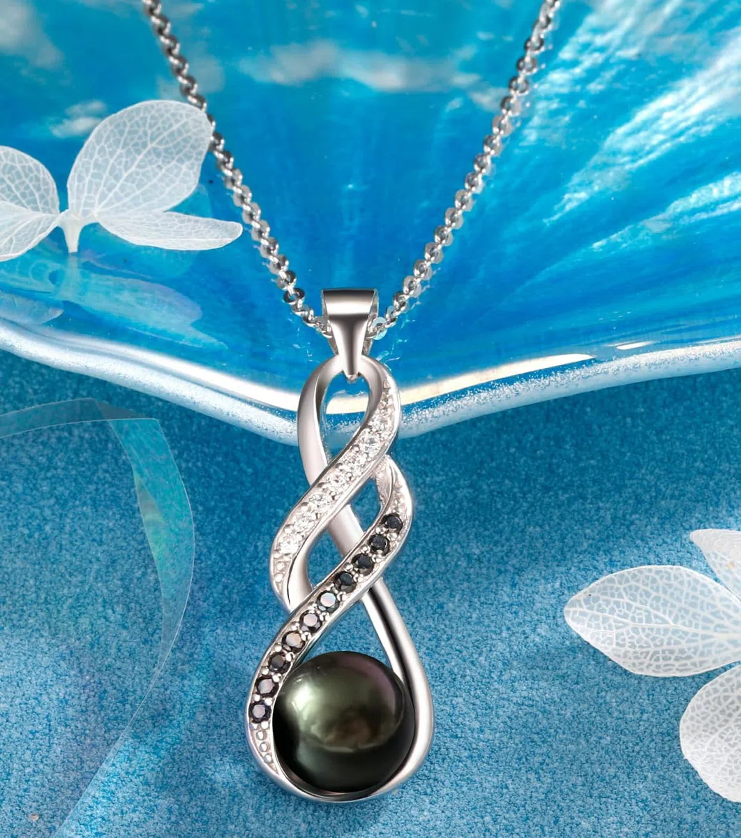 Regalos para aniversario de esposa, collar de perlas negras de Tahití, regalo para mujeres, bodas, cumpleaños, día de la madre, regalos para mamá, novia, día de San Valentín, Navidad,