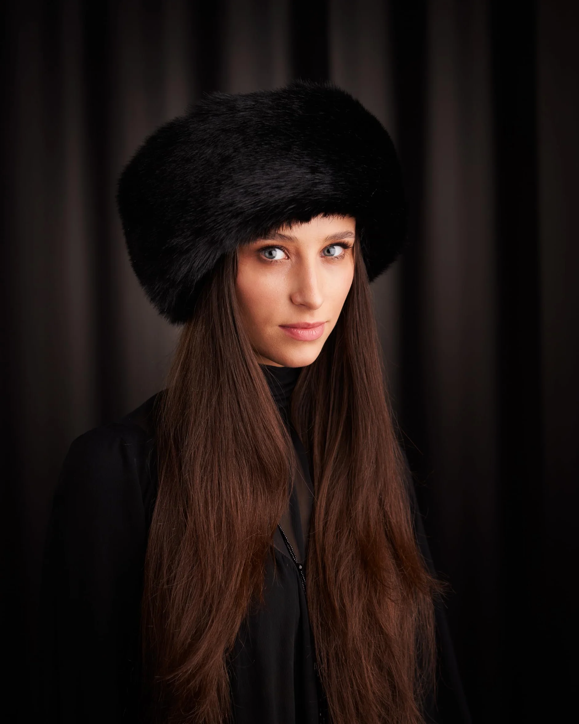 Futrzane Siberian Gorro Mongol - Sombrero con Cuero y Piel Sintetica para Mujer