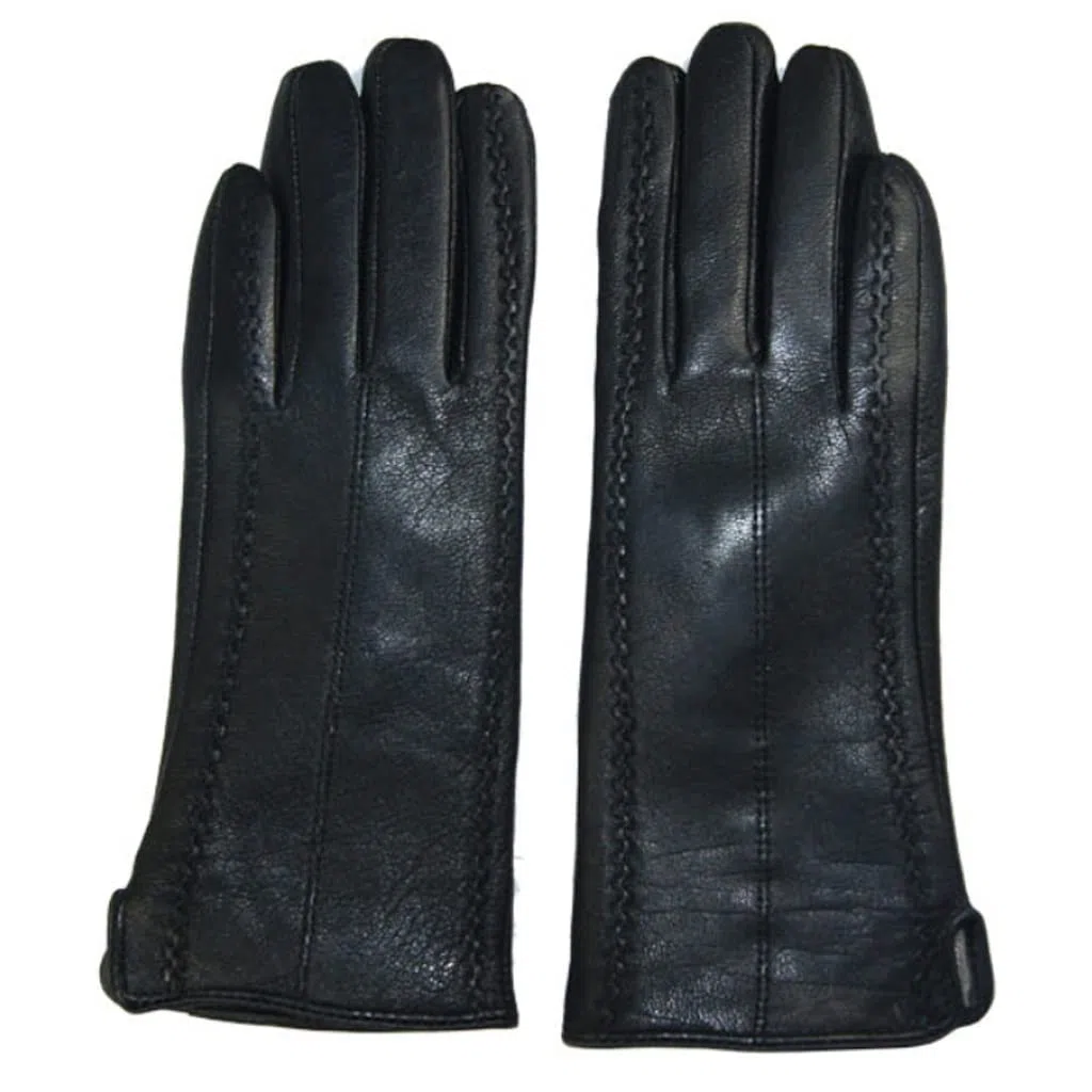 Guantes de Mujer con Lazo Grueso de Cuero cálido para Invierno y