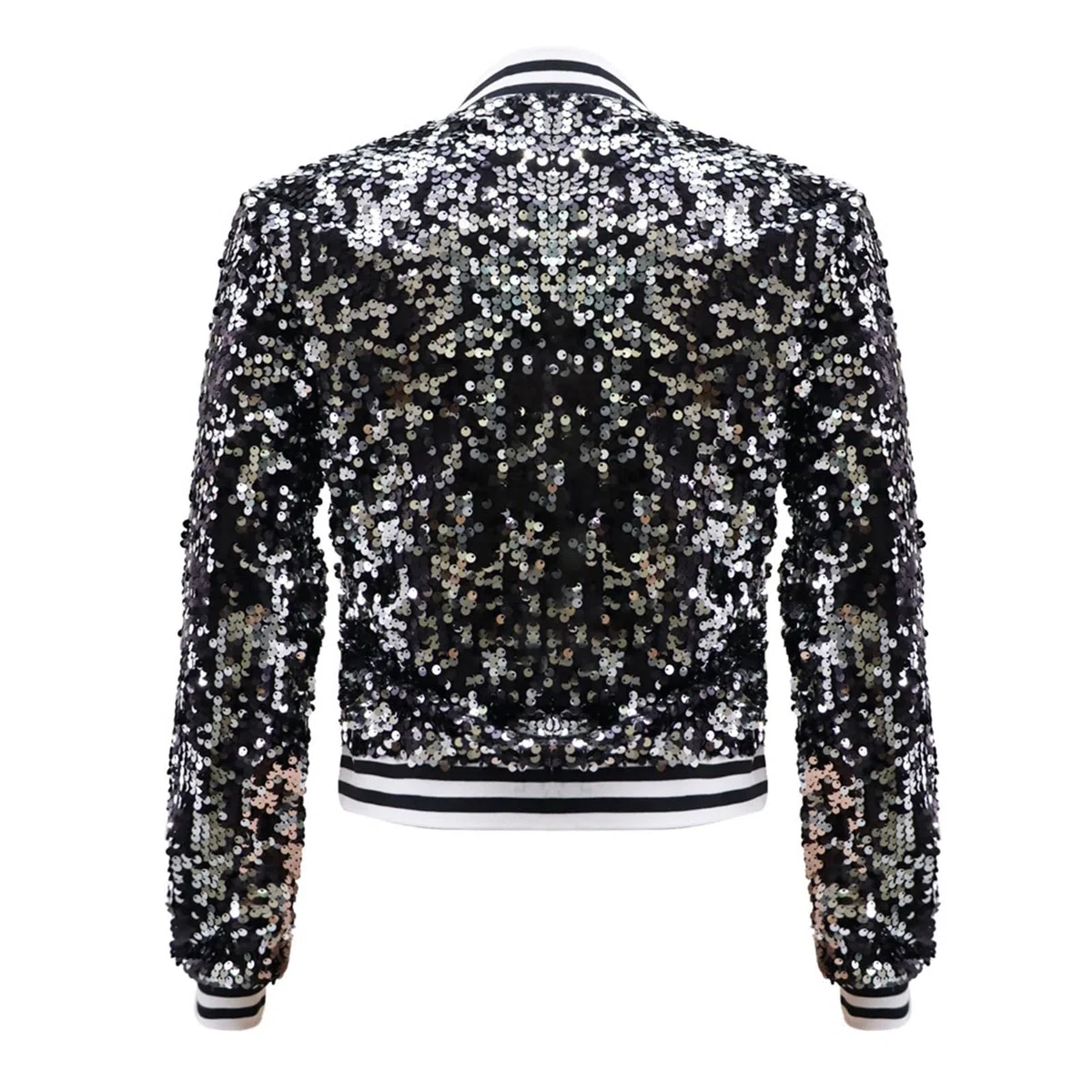 Generisch Chaqueta de punto de manga larga para mujer, otoño, invierno, lentejuelas, béisbol, 1