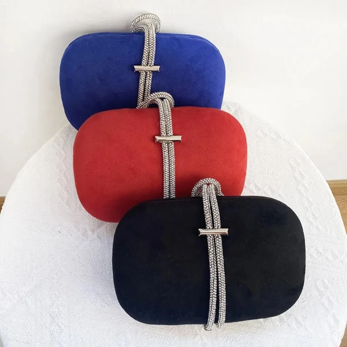Bolso De Noche Bolso De Mano Elegante De Terciopelo con Diamantes De Imitación para Mujer Bolso De Noche Bolso De Mano para Fiesta Banquete Boda