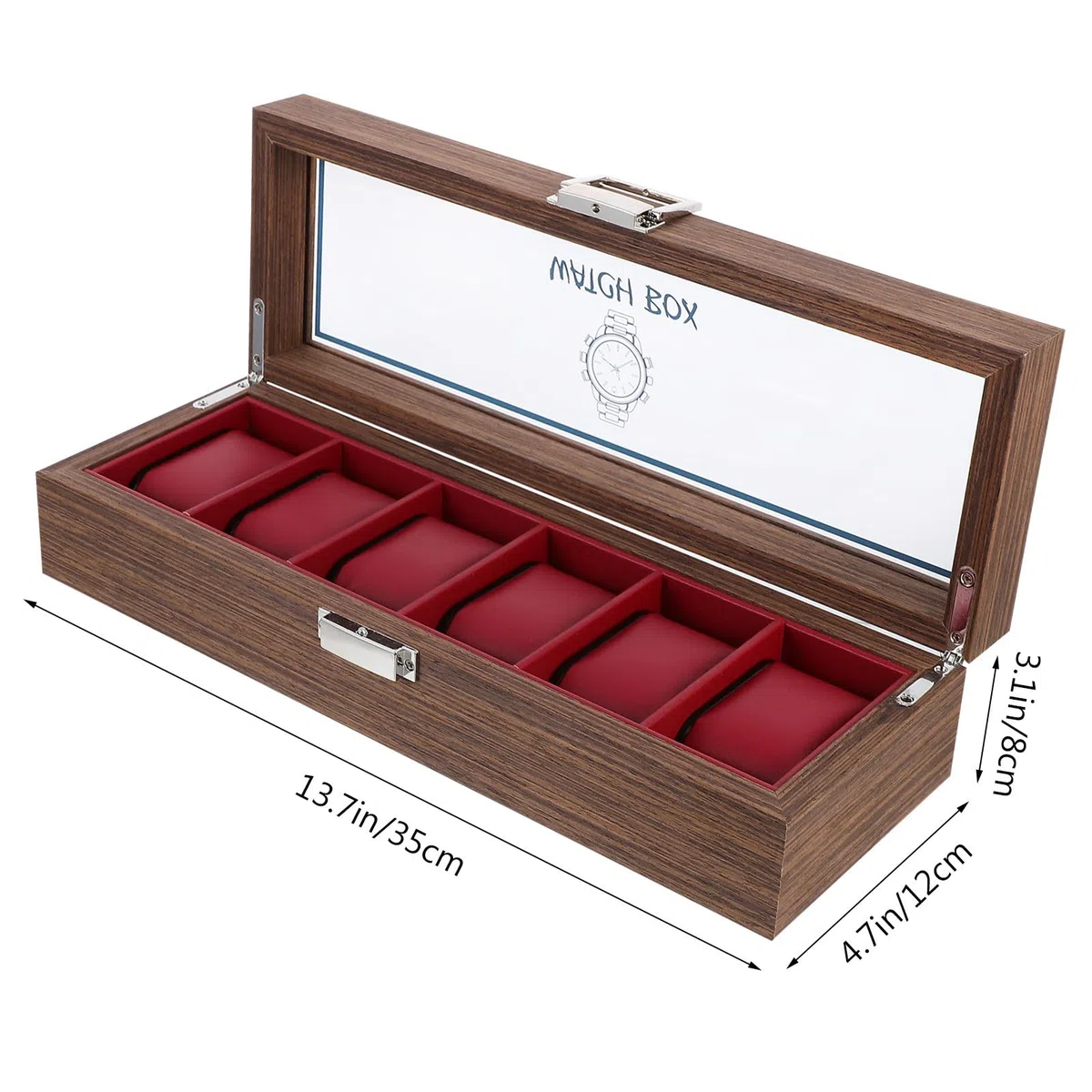 Healeved Caja Organizadora de Relojes de Madera en Cumpleaños y Año 6 Ranuras, Diseño Vintage y Elegante para Proteger Relojes