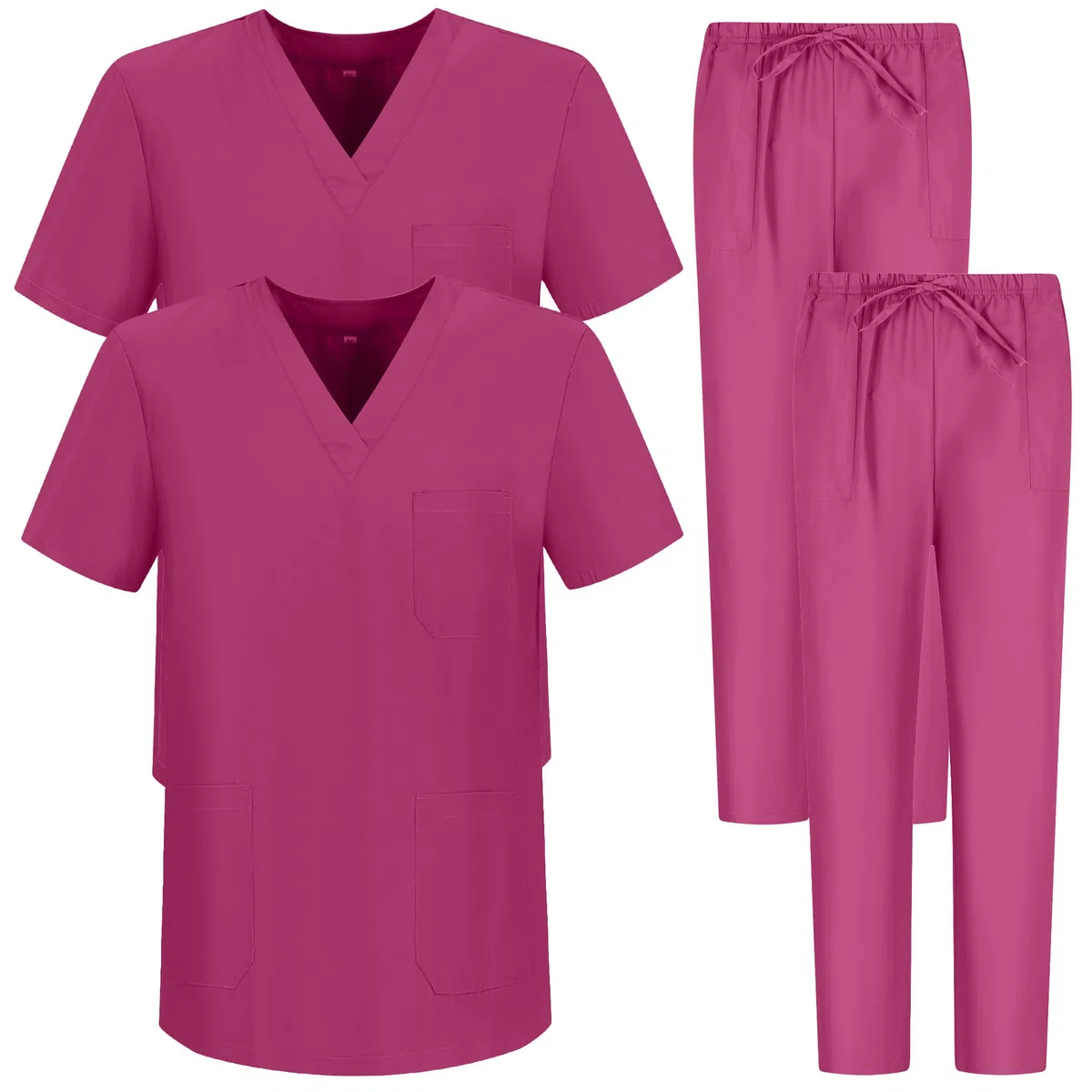 MISEMIYA - Paquete de 2 Conjuntos - Pijama Sanitario Conjuntos Uniformes Sanitarios Unisex - Uniformes Medicos 2-6801-6802 - M, Granate