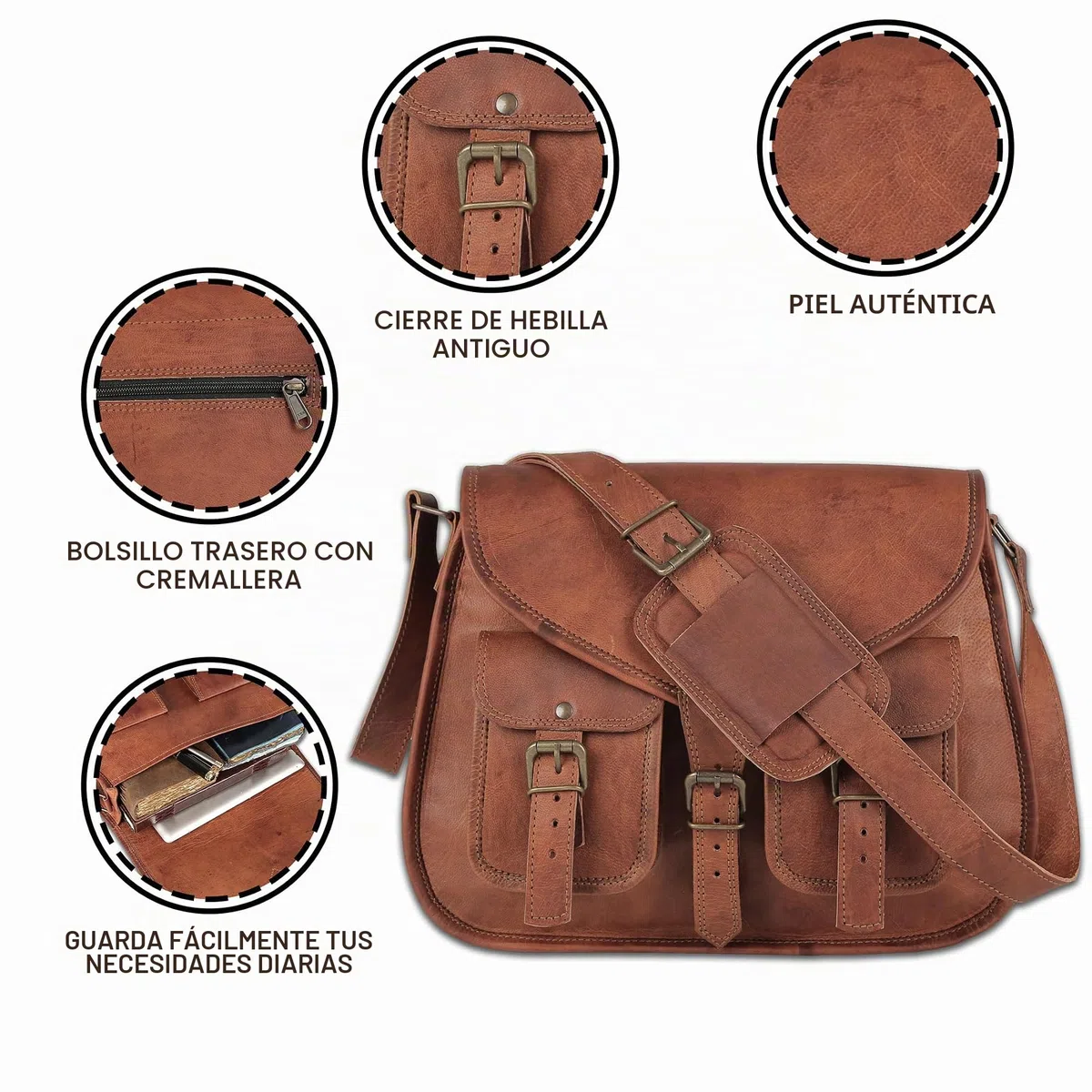 KPL 14 Inch Leather Purse Women Shoulder Bag Crossbody Satchel Ladies Tote Travel Purse Genuine Leather