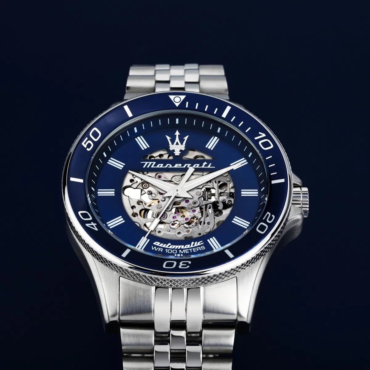 Maserati Reloj de Hombre, Automático, Analógico, Correa de Acero, Colección Sfida - R8823140011