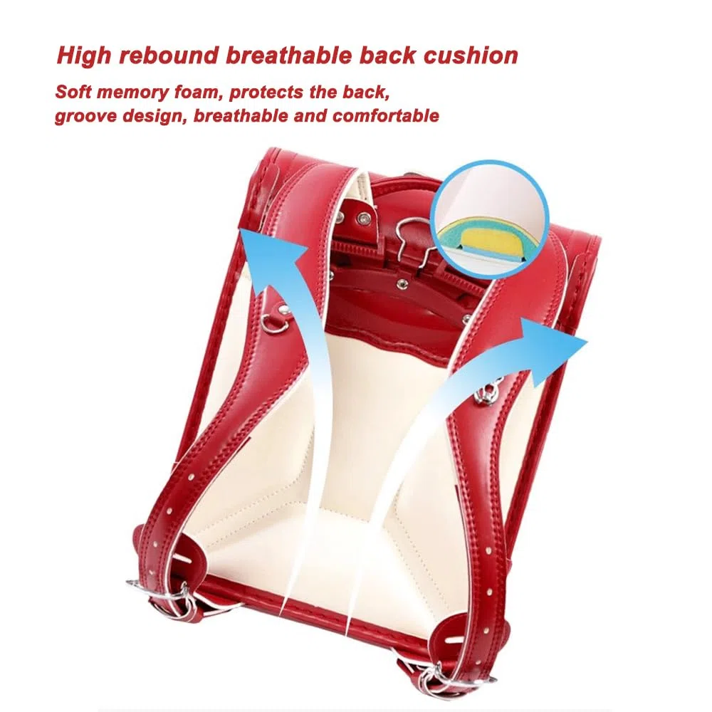 Bolsa Escolar De Estilo Japonés De Gran Capacidad, Transpirable Y Cómodo, Cubierta Impermeable De PU, Adecuada para Niños Y Niñas,B,33 * 24 * 15CM