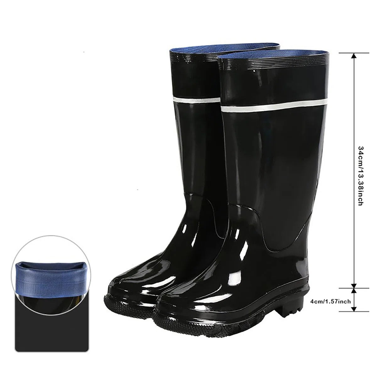 Botas de goma para hombre, botas de lluvia largas, botas de lluvia antideslizantes, botas de goma impermeables, botas de goma Wellington, botines de goma, botas de lluvia para exteriores, botas de