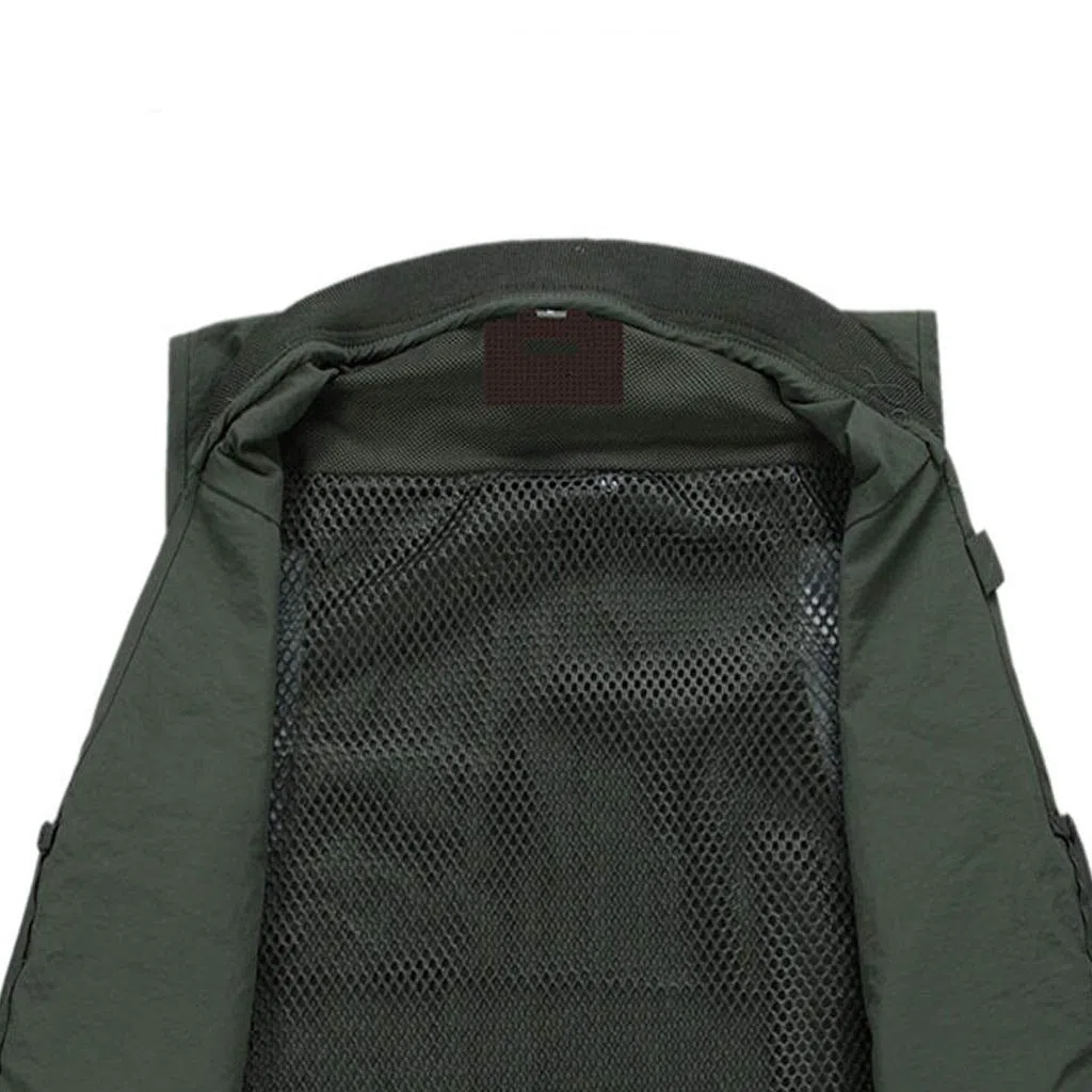 HXR Chaleco de fotografía de pesca para viajes al aire libre, montañismo, multi-bolsillo, chaqueta multifunción para hombre (color: verde, tamaño: XL)