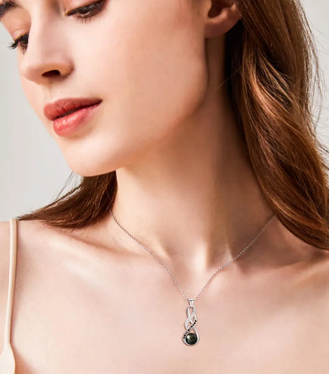 Regalos para aniversario de esposa, collar de perlas negras de Tahití, regalo para mujeres, bodas, cumpleaños, día de la madre, regalos para mamá, novia, día de San Valentín, Navidad,