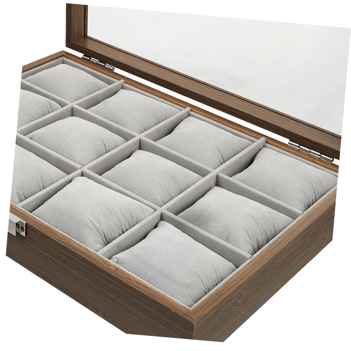 TOYANDONA Caja colección de relojes y organizador de joyas con elegante, 12 ranuras y cojines extraíbles para uso en del hogar o exhibición comercial